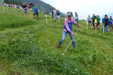 Landesentscheid im Handmähen am 28. Juli 2019 in Trumsberg in Kastelbell. Fotos: Sepp