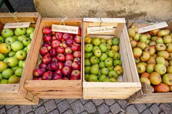 Bunter Herbstmarkt im Städtchen Glurns (8. Oktober 2022); Fotos: Sepp