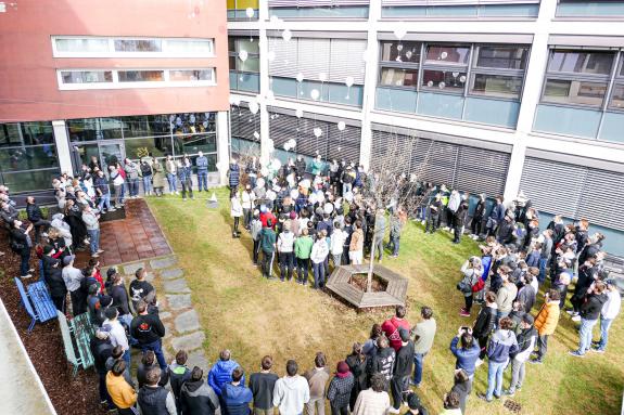 Projekt „Friedenstaube“ an der Landesberufsschule Schlanders am 31.03.2022; Fotos: Sepp