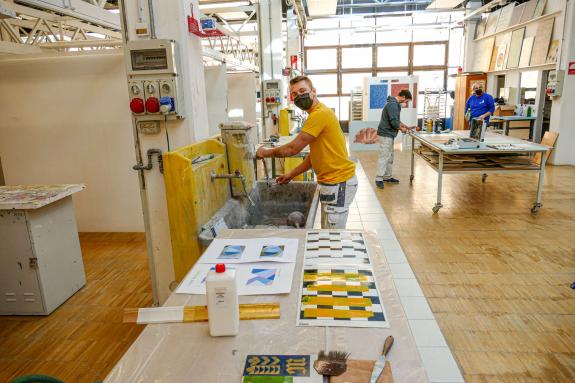 Tag der offenen Tür an der Landesberufsschule Schlanders und an der Berufsfachschule für Steinbearbeitung Laas am 29.01.2022; Foto: Sepp