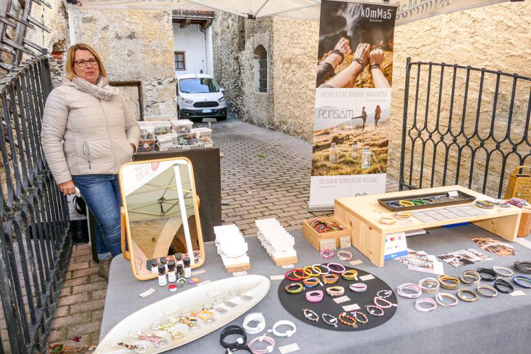 Bunter Herbstmarkt im Städtchen Glurns (8. Oktober 2022); Fotos: Sepp