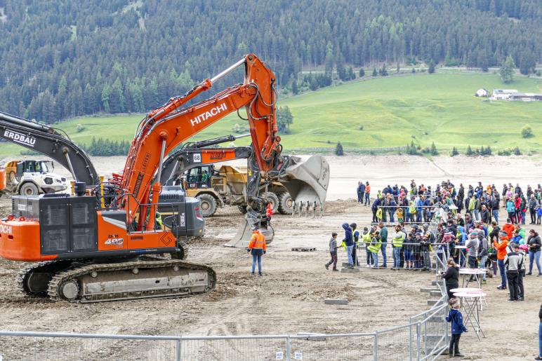 Offene Baustelle am Reschensee; Fotos: Sepp